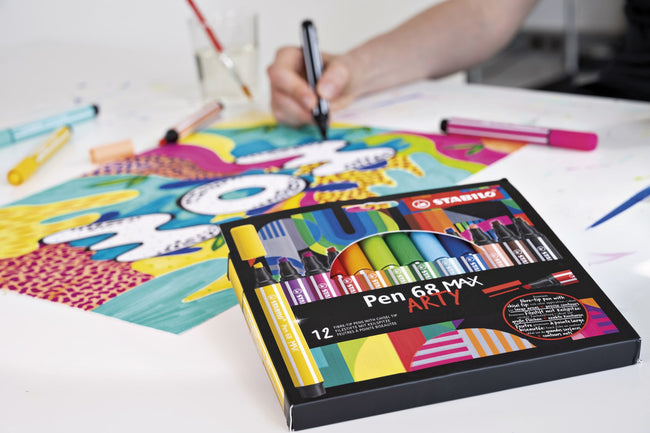 Stabilo -  Pen 68 MAX, ARTY etui 6 kleuren (768/44, 48, 36, 32, 45, 46)