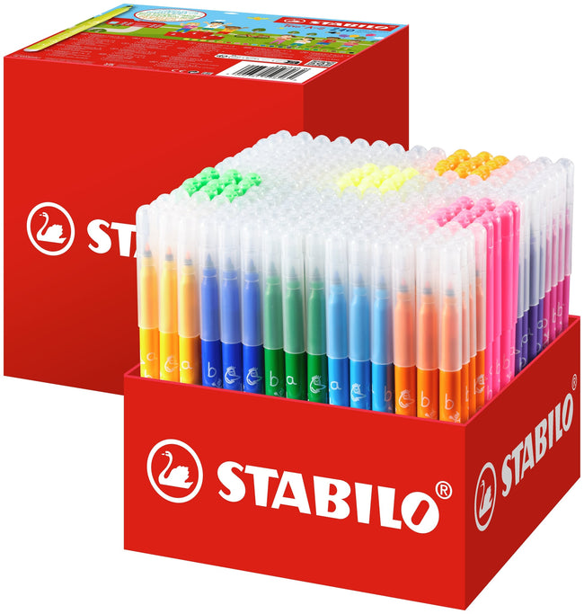 Stabilo -  Trio A–Z viltstift Fijn Abrikoos (kleur), Blauw, Karmijn, Donkergrijs, Groen, Grijs, Oker, Oranje, Violet, Ge