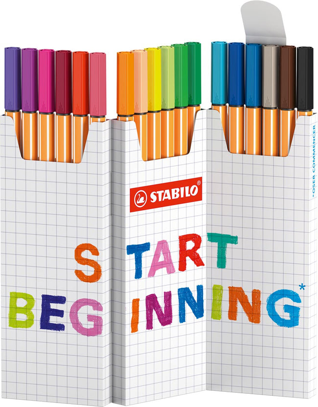 STABILO -  point 88 Zig Zag etui met 18 kleuren