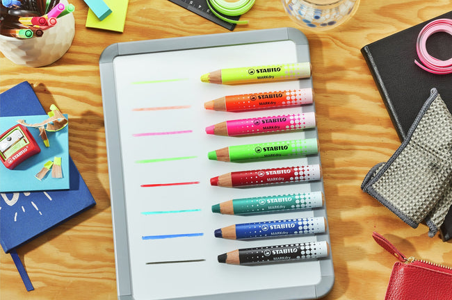 Stabilo -  Whiteboardpotlood markdry 4st neon kleuren | 10 stuks