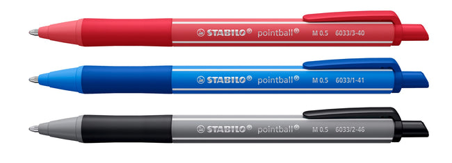 Stabilo -  Balpen pointball colorful ass blist à 3st