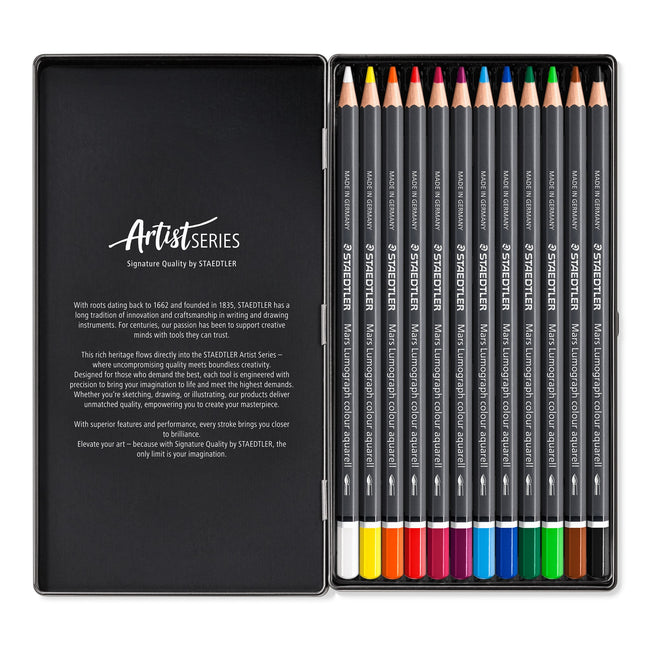 Staedtler -  Aquarelpotlood mars lumograph 12 kleuren | 10 stuks