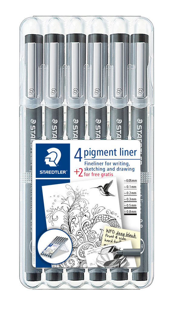 Staedtler -  Fineliner pigment 308 ass schrijfbr zw