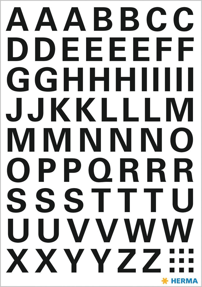 HERMA -  Etiket  4158 10mm letters a-z zwart