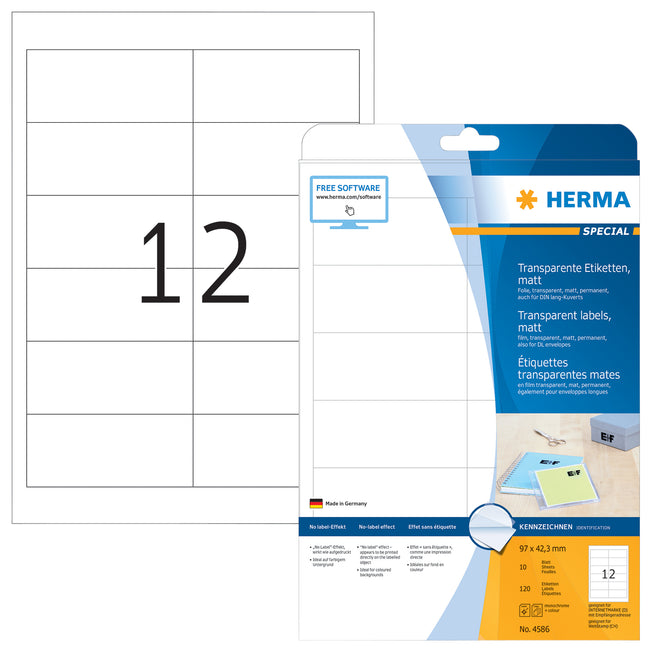 HERMA -  Etiket  4586 97x42.3 weerbest transp mt 120st