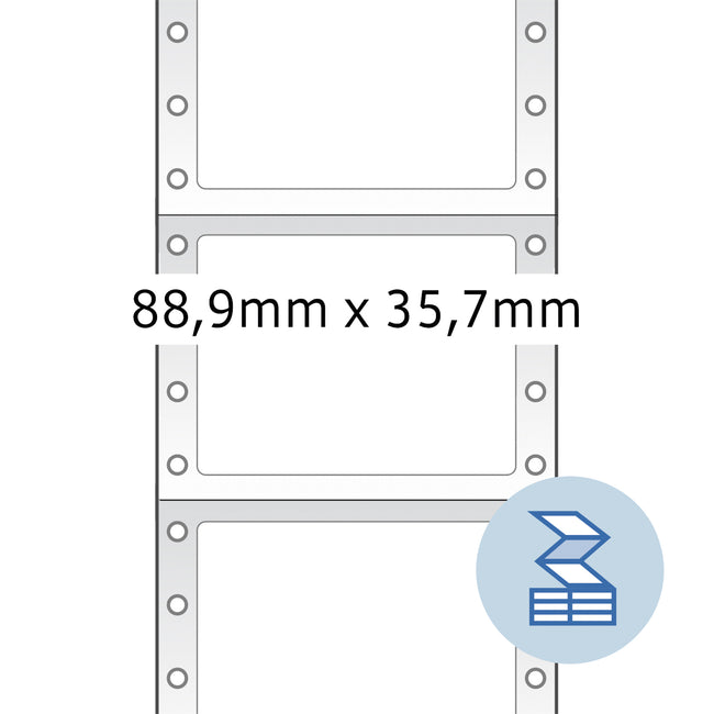 HERMA -  Etiket  8211 88.9x35.7mm 1-baans wit 4000st