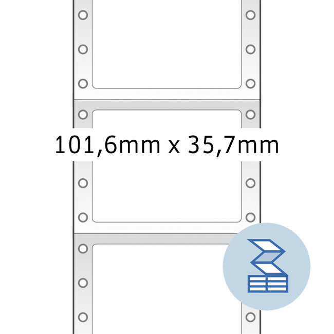 HERMA -  Etiket  8212 101.6x35.7mm 1-baans wit 4000st