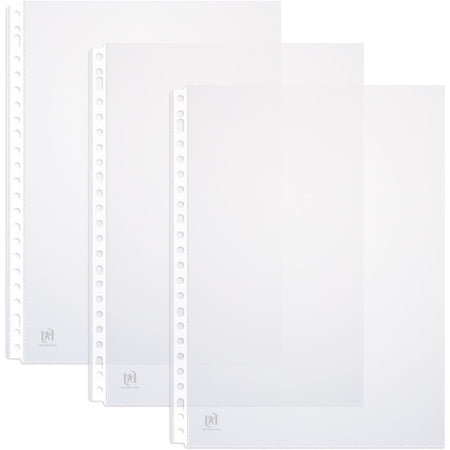 Oxford - Ausstellungstasche, A4, aus glasklarem PP, 23-Loch-Perforation, 90 Mikron, Karton à 100 Stück