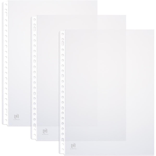 Oxford - Ausstellungstasche, A4, aus glasklarem PP, 23-Loch-Perforation, 90 Mikron, Karton à 100 Stück