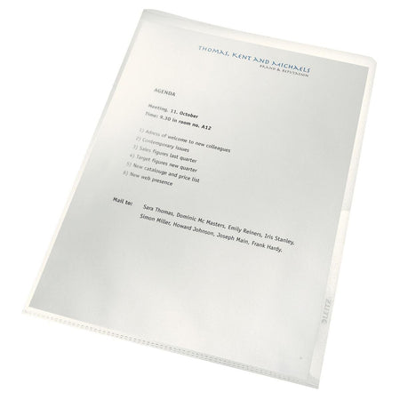 Leitz - Recycle L-Ordner, transparent, Packung à 100 Stück
