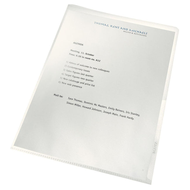 Leitz - Recycle L-Ordner, transparent, Packung à 100 Stück