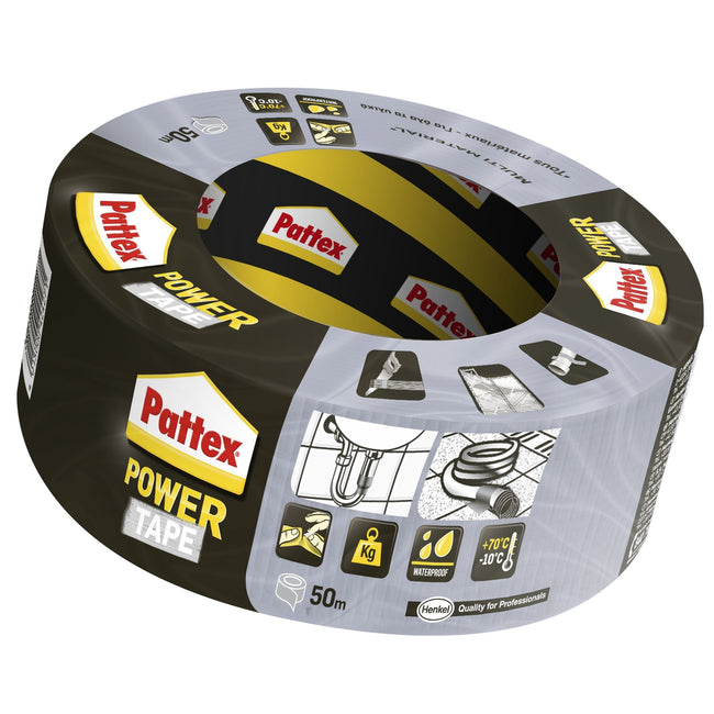 Pattex -  Plakband  50mmx50m power e grijs