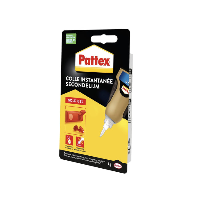 Pattex -  Secondelijm  gold gel tube 3 gram op blister | 12 stuks