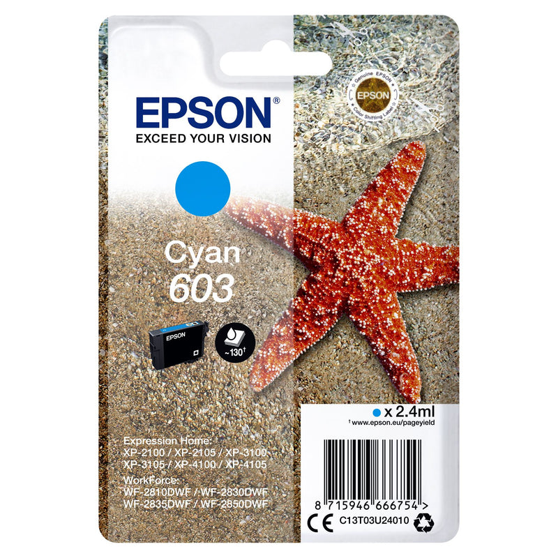 Epson - Tintenpatrone 603 T03U2 blau | 10 Stück
