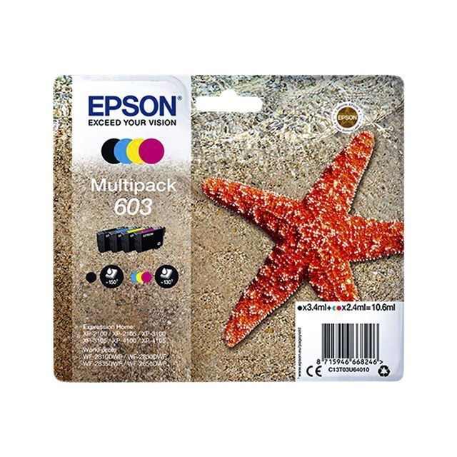 Epson - Tintenpatrone 603 T03U6 Schwarz + 3 Farben