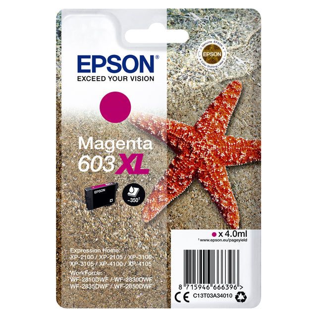 Epson - Ink Patrone 603 XL, 4 ml, OEM C13T03A34010, Magenta