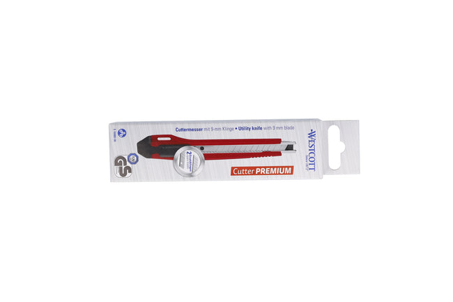 Westcott -  Snijmes premium 9mm schuif rood | 12 stuks