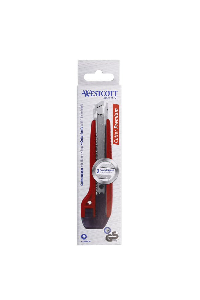 Westcott -  Snijmes premium 18mm schuif rood | 12 stuks