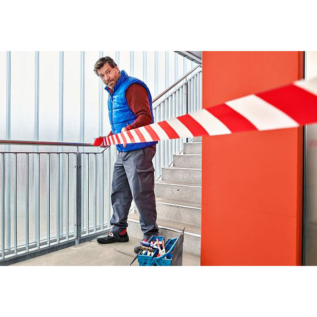 Tesa -  Waarschuwingslint 100mx80mm rood wit