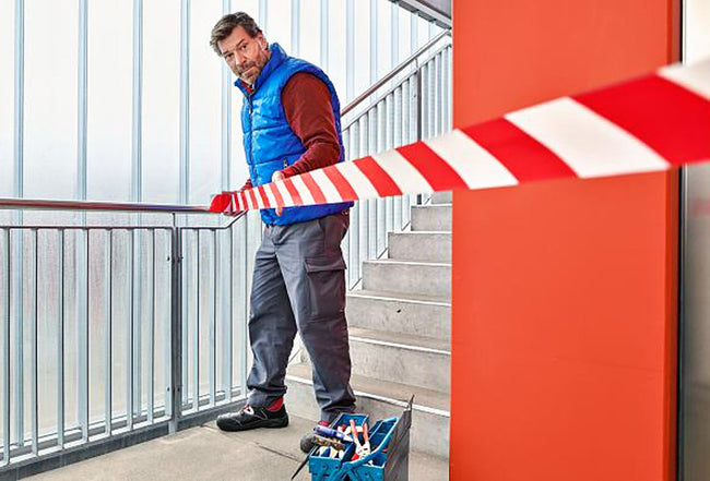Tesa -  Waarschuwingslint 100mx80mm rood wit | 4 stuks