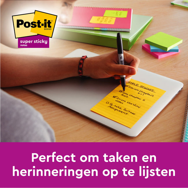 Post-it -  Memoblok 3m  101x101 ss groen met lijn