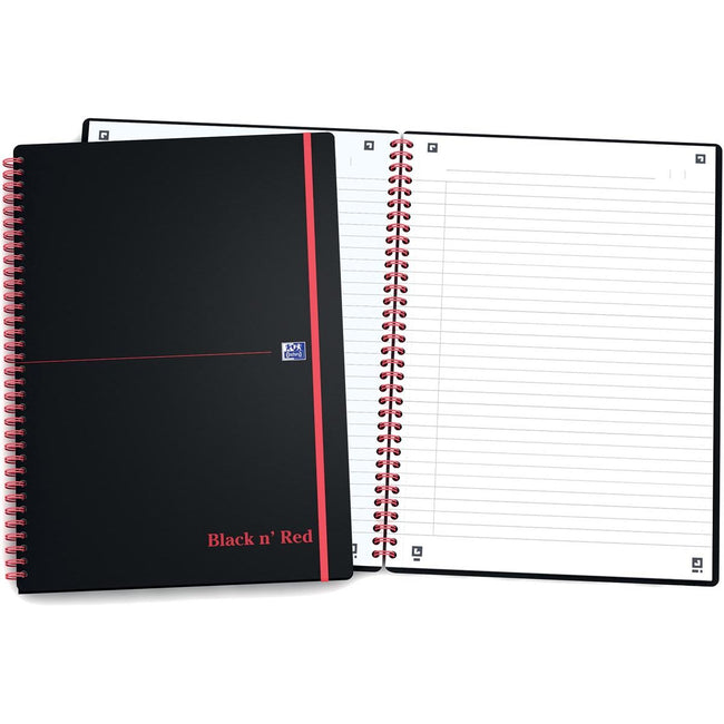 Oxford - Notizbuch Black n' Red A4 PP 70 Blatt schwarz