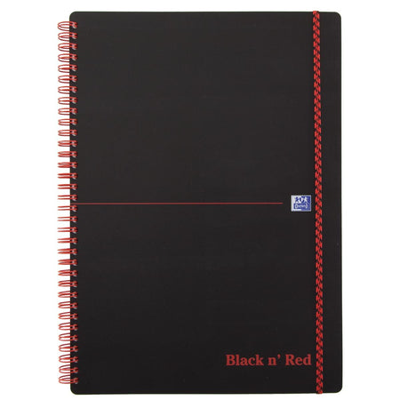 Oxford - Notizbuch Black n' Red A4 PP 70 Blatt Diamant 5mm
