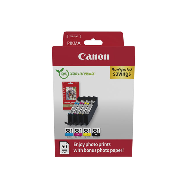 Canon - Tintenpatrone CLI-581 Schwarz + 3 Farben