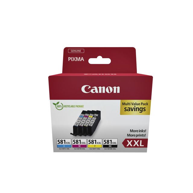 Canon - Tintenpatrone CLI-581XXL schwarz + 3 Farben