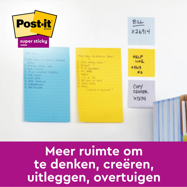 Post-it -  Memoblok  6445s s 152x101mm ass 3st | 16 stuks