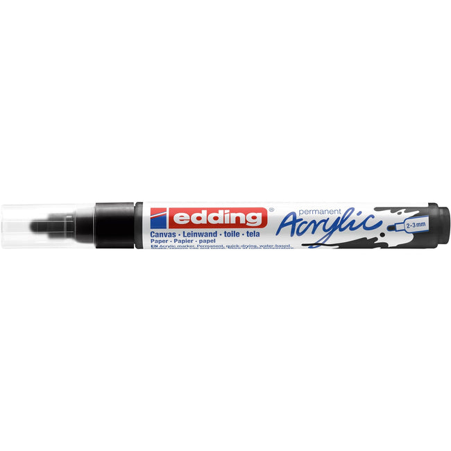 Edding -  Acrylmarker  e-5100 m zwart | 10 stuks
