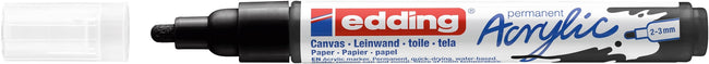 Edding -  Acrylmarker  e-5100 m zwart | 10 stuks