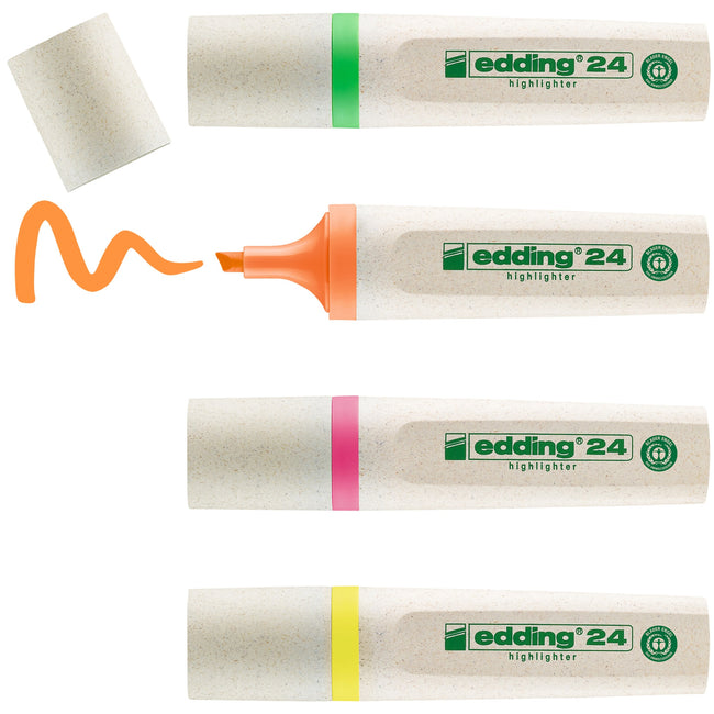 Edding EcoLine -  Markeerstift edding 24 eco 2-5mm assorti | 6 stuks