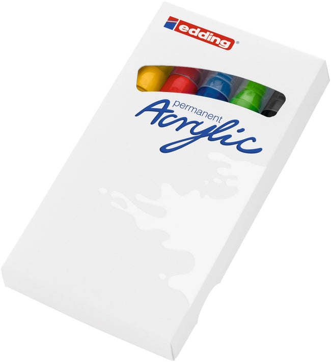 Edding -  Acrylmarker  e-5100 m basis assorti 5st | 8 stuks