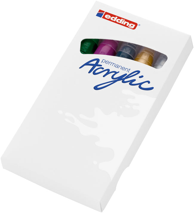 Edding -  Acrylmarker  e-5100 m metallic assorti 5st | 8 stuks