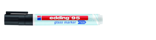 Edding -  Viltstift  95 glasbord zwart | 10 stuks