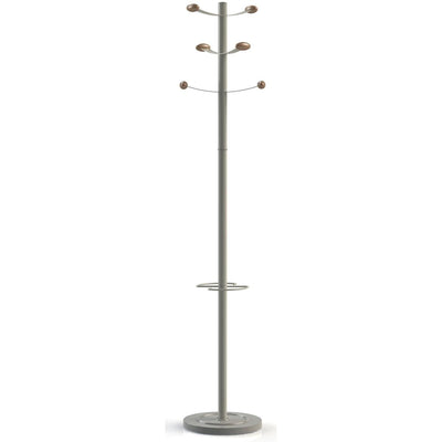 Unilux - Garderobenständer Bouquet, Höhe 175 cm, 6 Garderobenhaken, grau/Holz