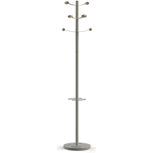 Unilux - Garderobenständer Bouquet, Höhe 175 cm, 6 Garderobenhaken, grau/Holz