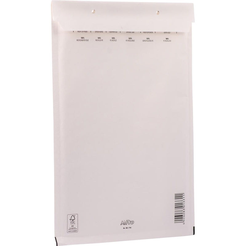 Airpro - Bong-Luftpolsterhüllen C16, ft 220 x 340 mm mit Streifenverschluss, weiß, 10 Stück