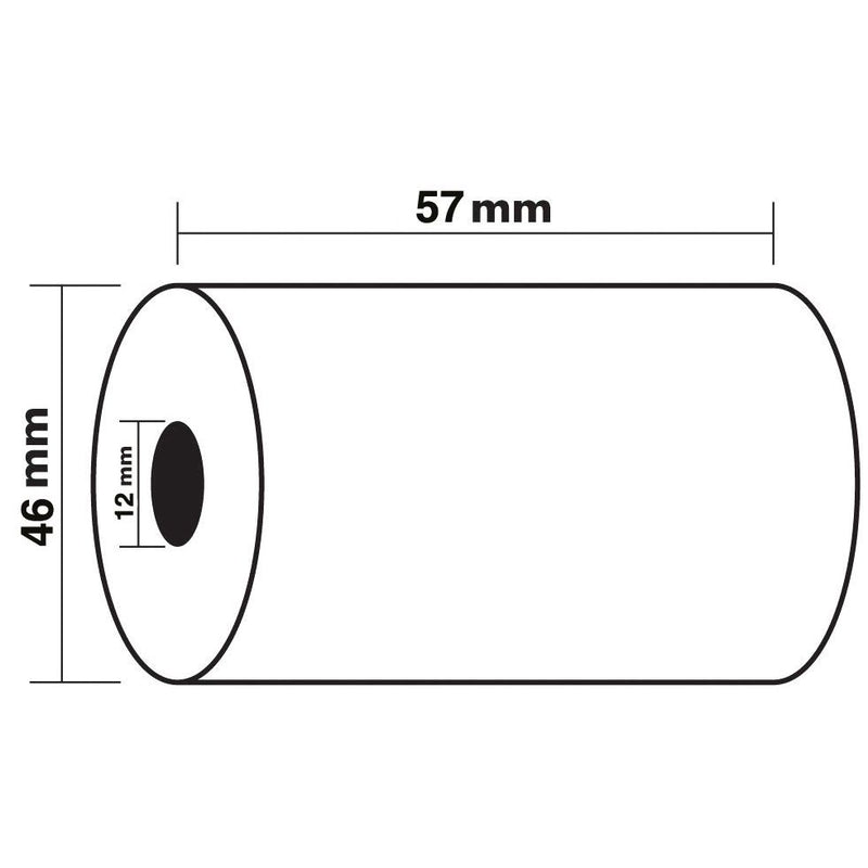 Exacompta - Wärmeberechnungsrolle ft 57 mm, D +-46 mm, Bohrung 12 mm, Länge 24 m, Packung mit 10 Rollen
