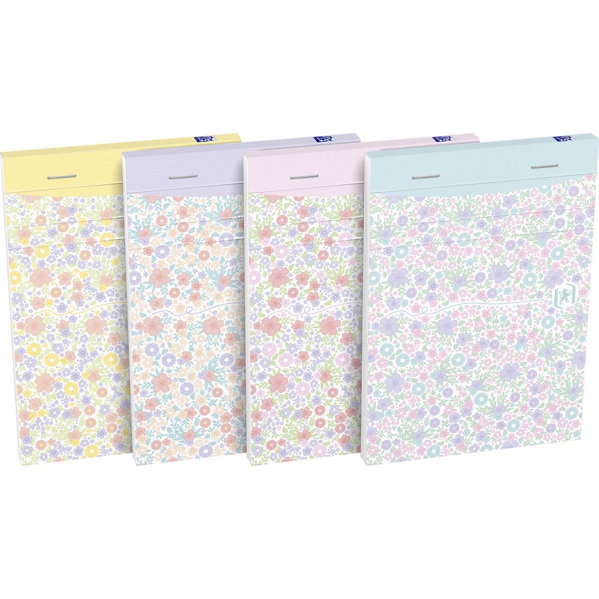 Oxford – Softcover-Notizblock mit Blumenmuster, A6, 80 Blatt, liniert, 4 verschiedene Designs