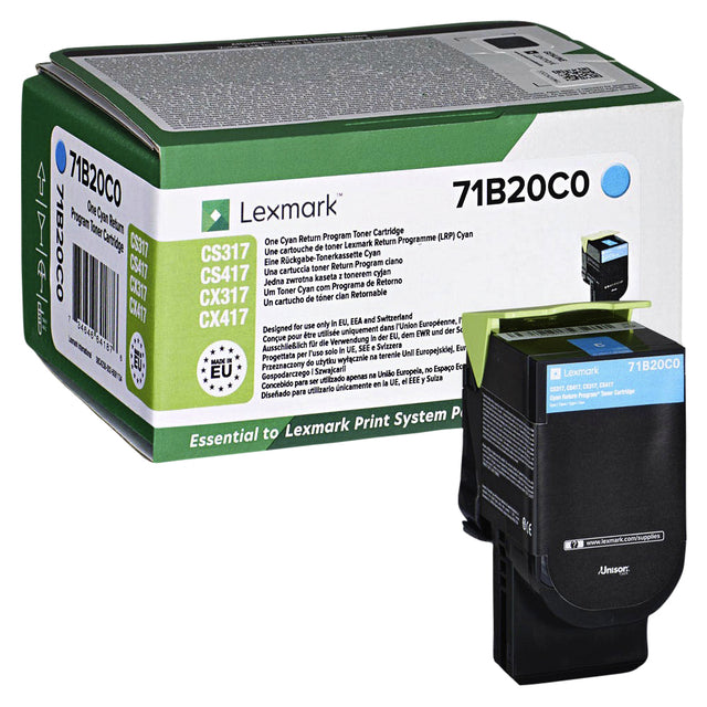 Tonercartridge Lexmark 71B20C0 Blau