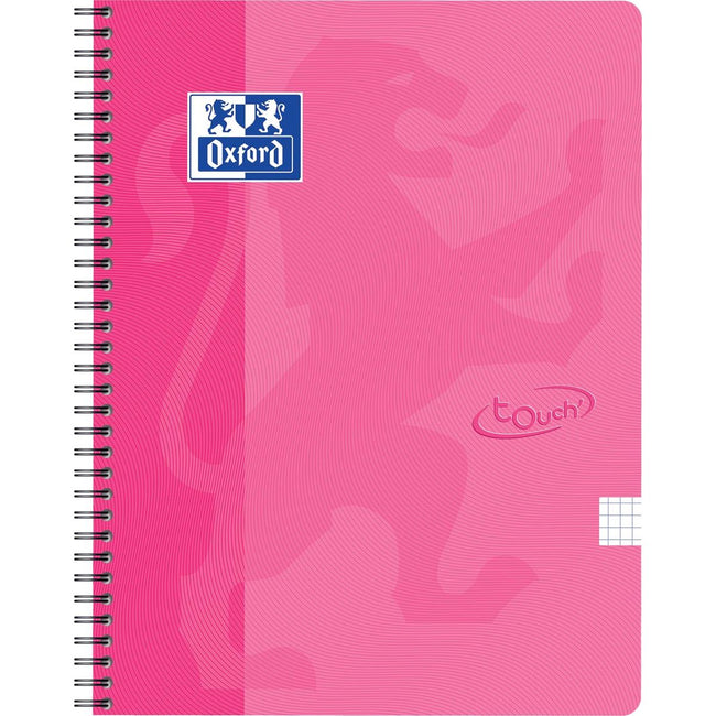 Oxford - Spiralblock Touch A4 Raute 5mm 70 Blatt rosa