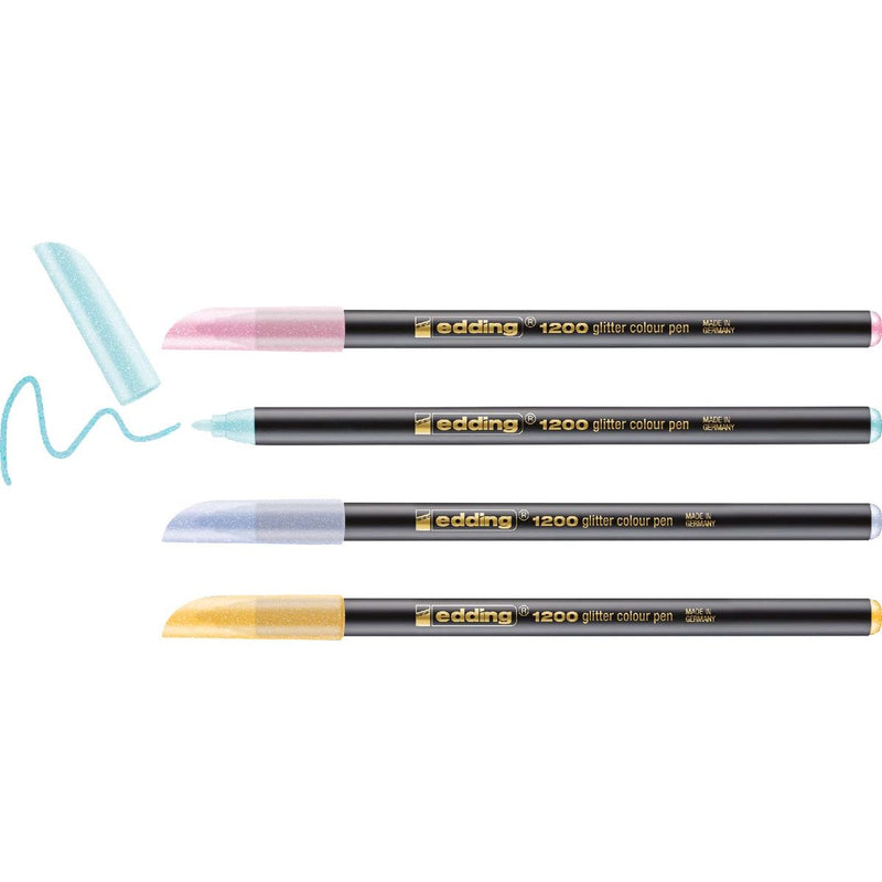 Edding - Fineliner 1200 feiner Glitzerpastell, sortiert, 4er-Set