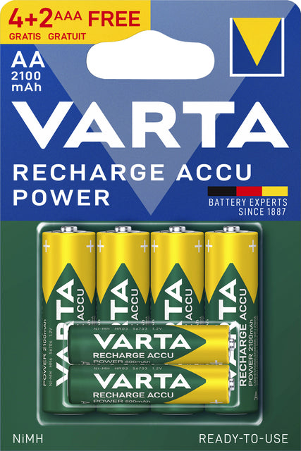 Batterie wiederaufladbar Varta Ready2use 4xaa 2100mah | 10 Stück