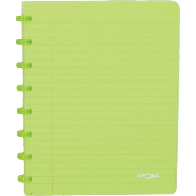 Atoma - Notizbuch A5-Linie 144 Seiten 90gr PP transparent sortiert