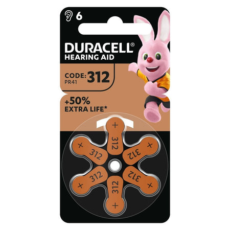 Duracell - Batterie Hearing DA312 Ø7,9mm 180mAh 6 Stück