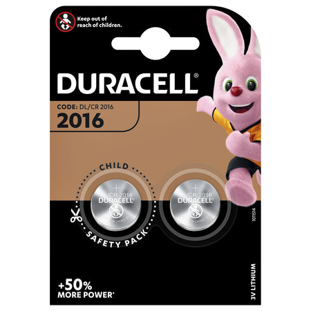 Duracell - Batterie Knopfzelle 2xCR2016 Lithium Ø20mm 3V-90mAh