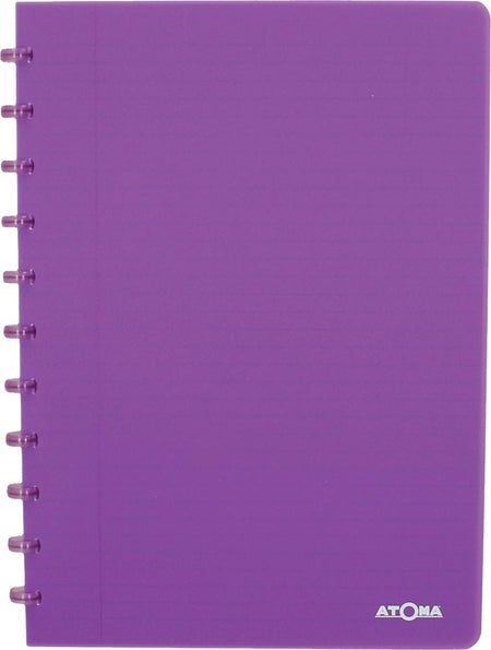 Atoma - Notizbuch A4-Linie 144 Seiten 90gr PP transparent sortiert