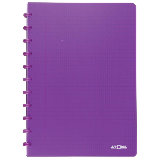 Atoma - Notizbuch A4 Raute 4x8mm 144 Seiten 90gr PP transparent sortiert
